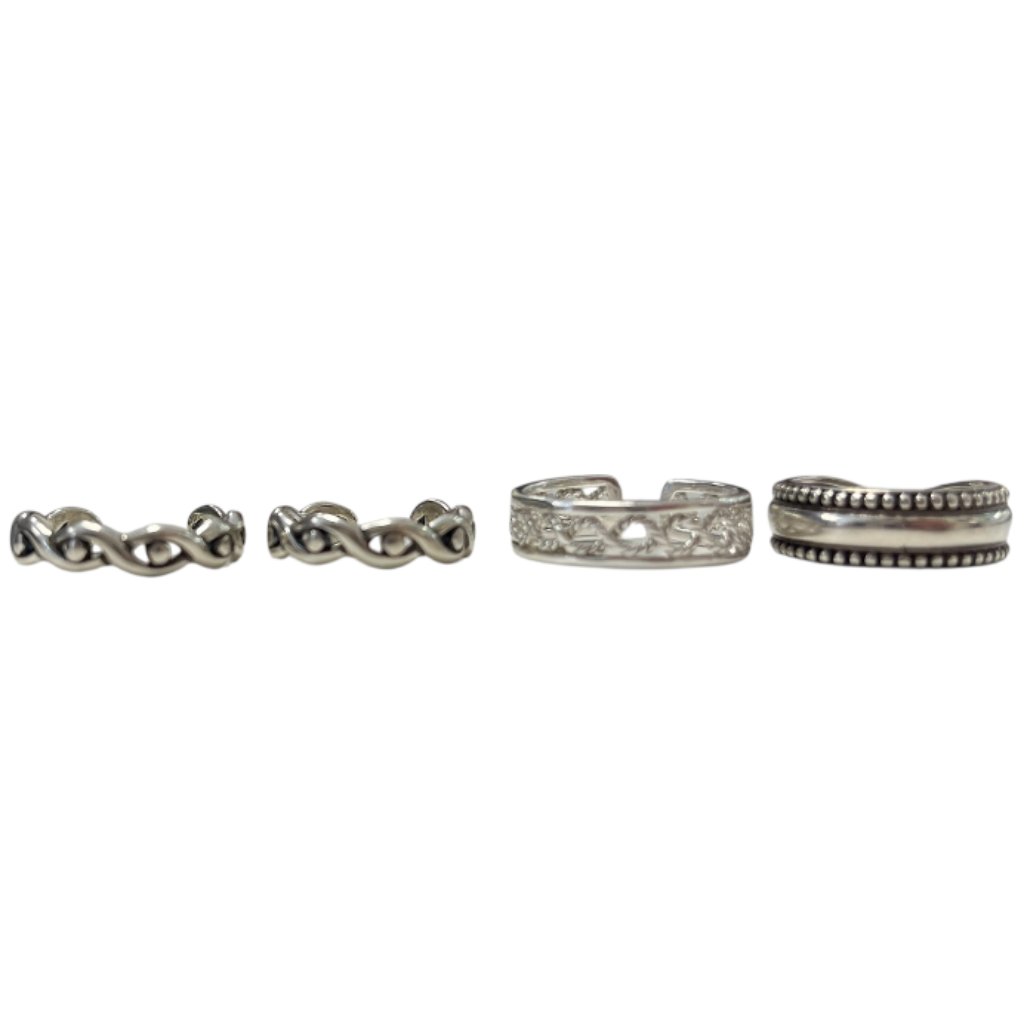 4x Sterling Silver Toe Rings